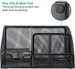 MaxGear Mesh Desk Organizer Office Desktop Organizer with Drawer, Metal Stationary Organizer Black Desk Caddy, 6 Compartments, 8.7 x 5.5 x 5 inch, 1 Pack - Image 6